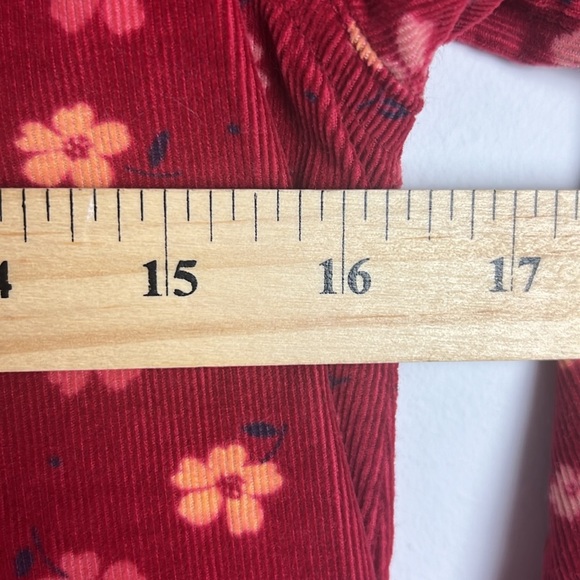 L.L. Bean Girl's Medium Red Ditsy Floral Corduroy A-Line Dress 100% Cotton - Picture 12 of 13